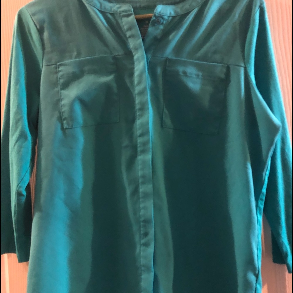 van heusen blue blouse size medium